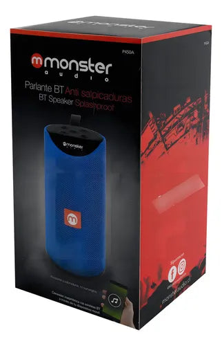Parlante Bluetooth Monster MX450  Azul Sonido Estéreo TWS, Radio FM y Batería 1200mAh