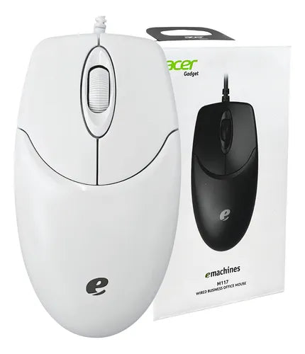 Mouse Óptico Acer M117 USB Blanco Plug & Play Compatible con Windows 10/8/7/XP