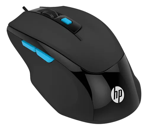 Mouse Gamer HP M150 Negro - Sensor Óptico 168A, 3 Botones, DPI Ajustable hasta 2000, Conexión USB