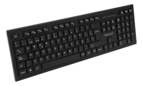 Teclado Inalámbrico Philco W601n - Tecnología 2.4GHz, 105 Teclas, Negro