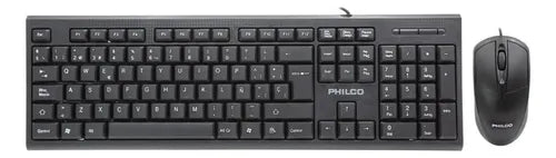 Kit Combo Teclado y Mouse Philco K4500 - Negro, Ergonomía y Durabilidad