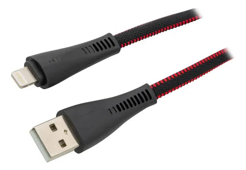 Cable Celular  de Carga Rápida Philco USB a Lightning - 1m - Malla Trenzada - 2.1A Negro