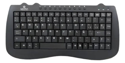 Teclado USB Compacto Ultra K115 - Diseño Español España con Teclas Multimedia - Color Negro - Plug & Play