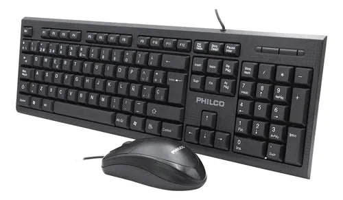 Kit Combo Teclado y Mouse Philco K4500 - Negro, Ergonomía y Durabilidad
