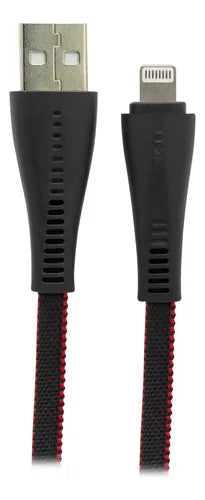 Cable Celular  de Carga Rápida Philco USB a Lightning - 1m - Malla Trenzada - 2.1A Negro