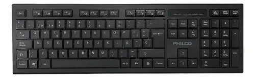 Teclado Inalámbrico Philco W601n - Tecnología 2.4GHz, 105 Teclas, Negro