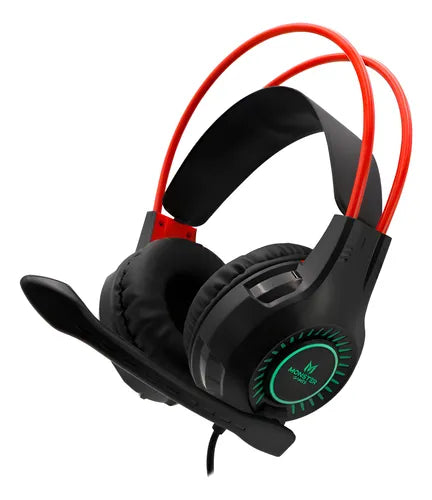 Audífonos PC  Gamer Monster Trap RGB  Altavoces 50mm Micrófono Omnidireccional Multiplataforma