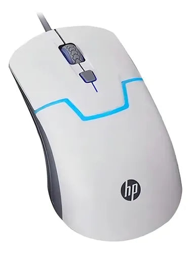 Mouse Gamer HP Gaming M100 Blanco - Sensor Óptico, 5 Botones, DPI Ajustable (1000-3200), USB