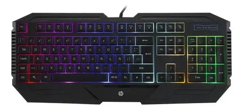 Teclado Pc Gamer HP K110 Iluminado - Español Layout, Teclas Duraderas, Retroiluminación